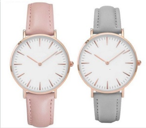 Top Fashion Leather Strap Lady Wrist Watch