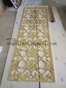 Gold Color Aluminum Material Partition Art Screen Stainless Steel Room Divider Fabrication